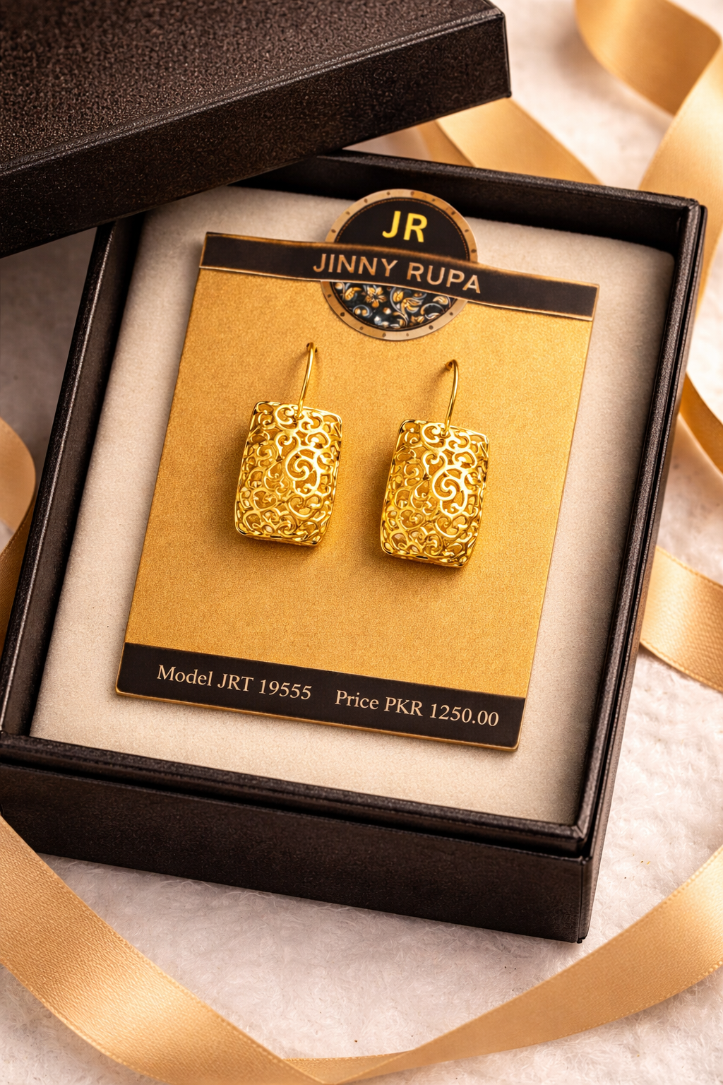 Gold Filigree Drop Earrings