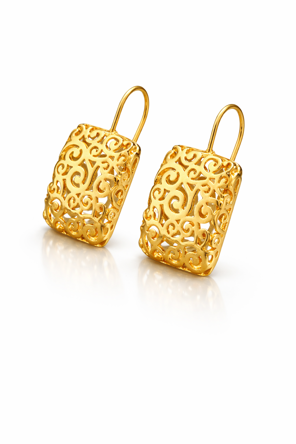 Classic Gold Filigree Drop Earrings JRT 19555 - Image 4