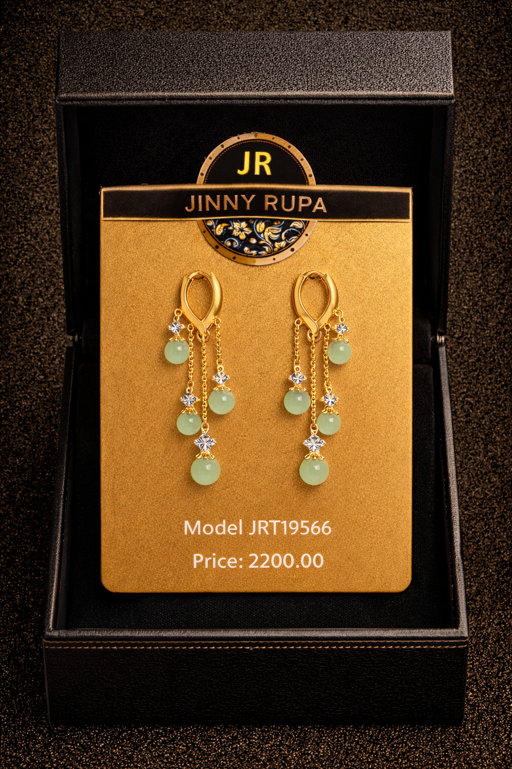 Mint Crystal Cascade Drop Earrings JRT 19566 - Image 3