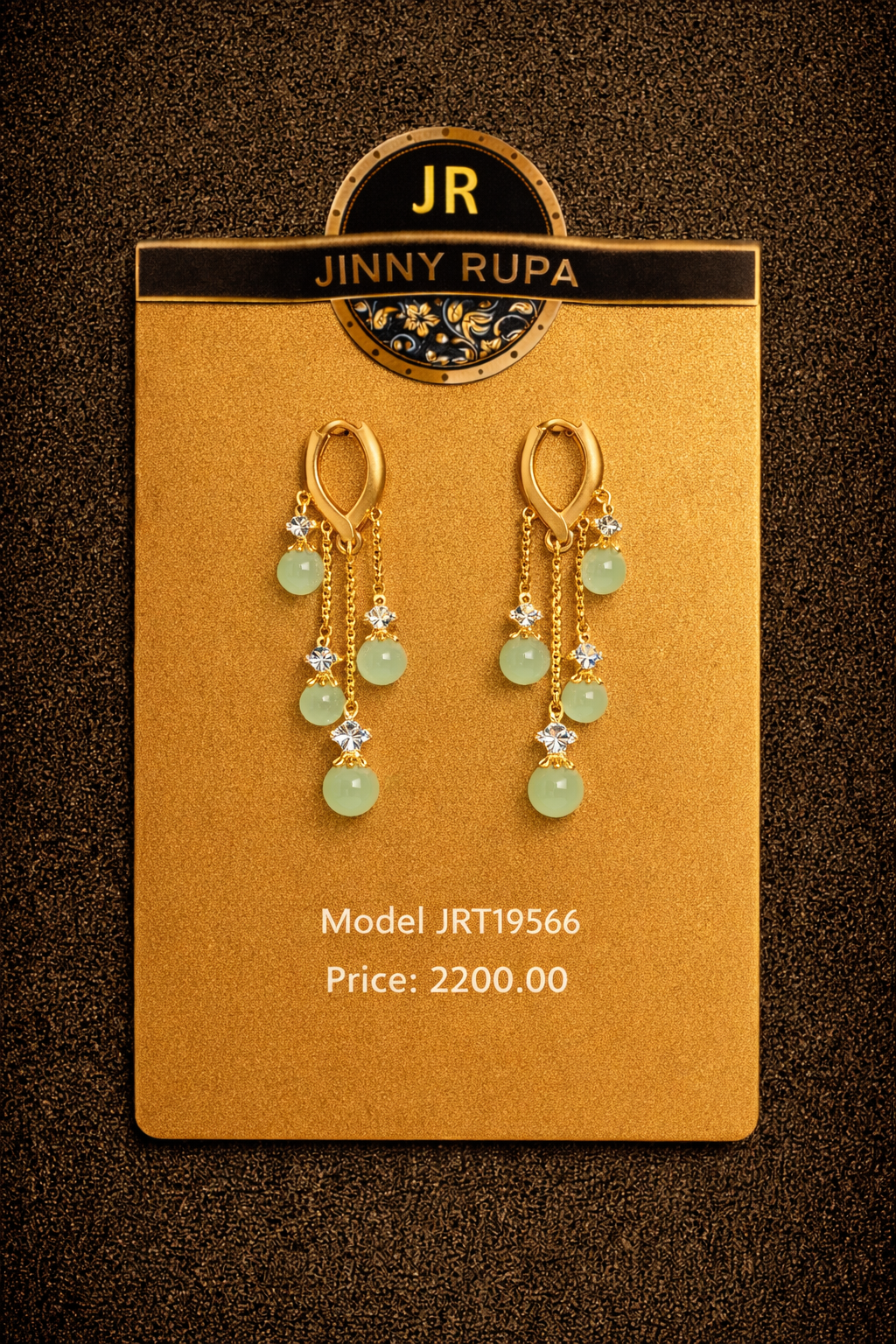 Mint Crystal Cascade Drop Earrings JRT 19566 - Image 4
