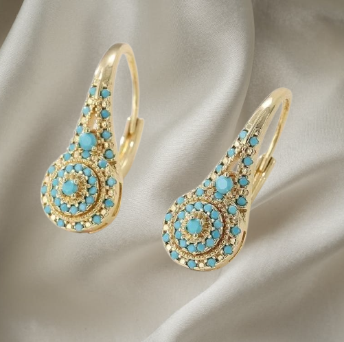 Turquoise Royale Drop Earrings JRT 19573 - Image 7