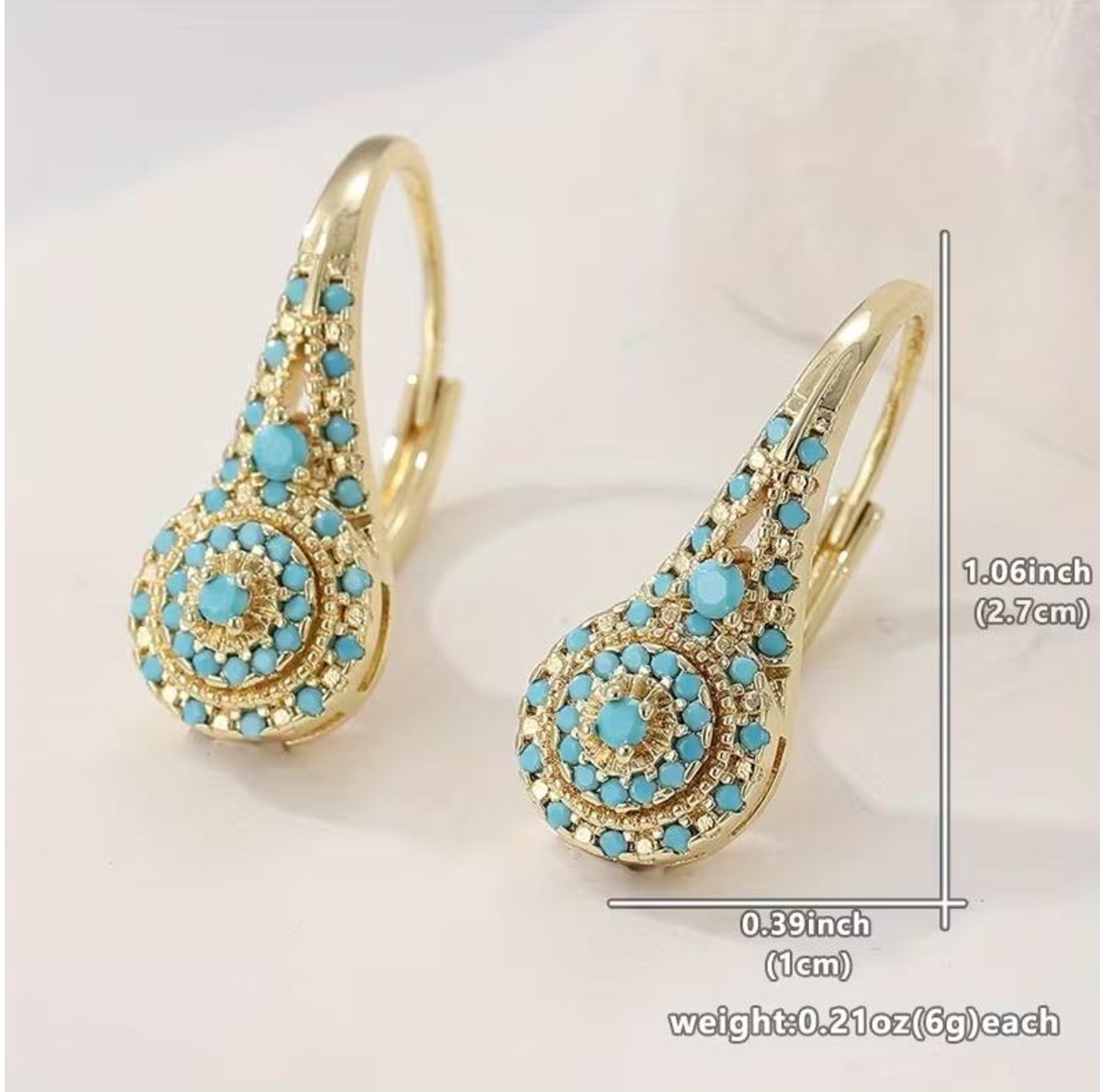 Turquoise Royale Drop Earrings JRT 19573 - Image 8