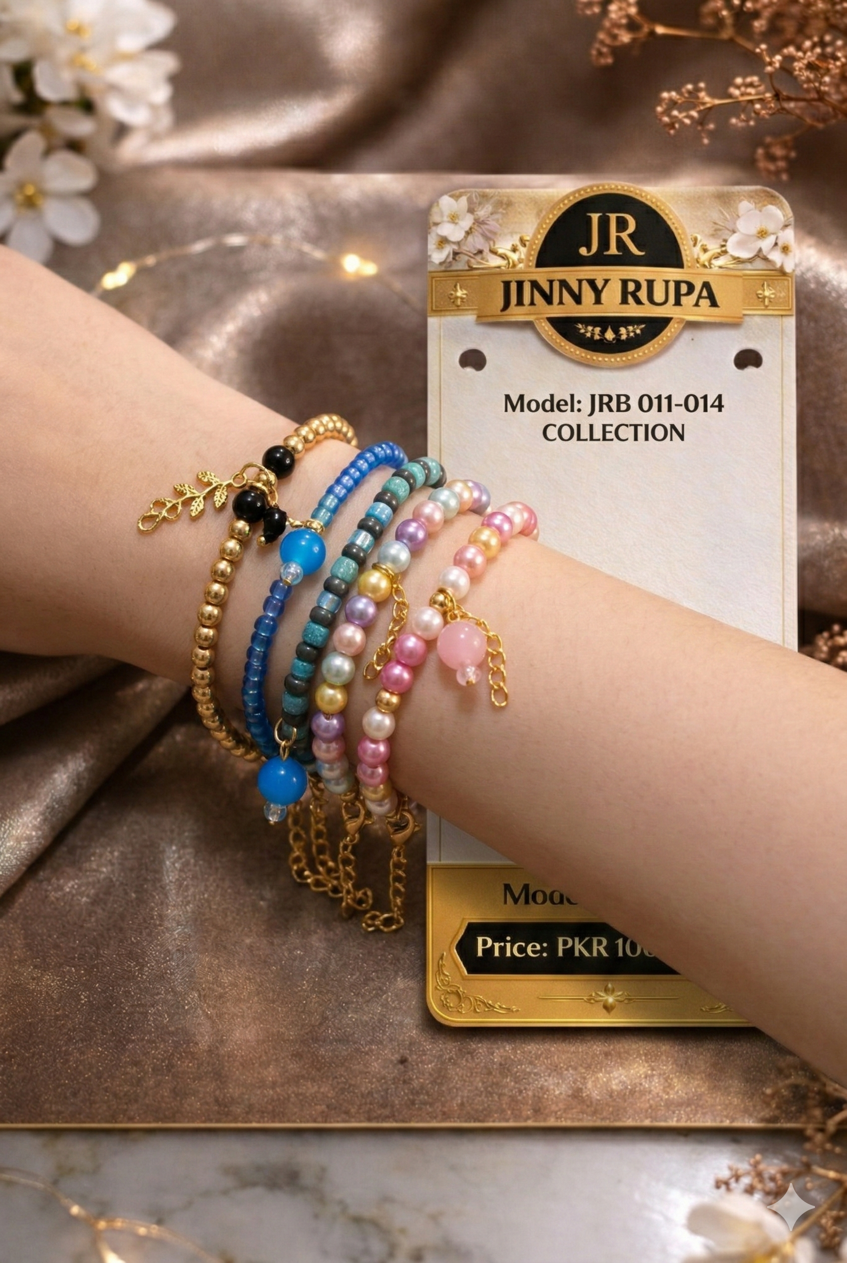 Jinny Rupa Multicolor Pearl Charm Bracelet