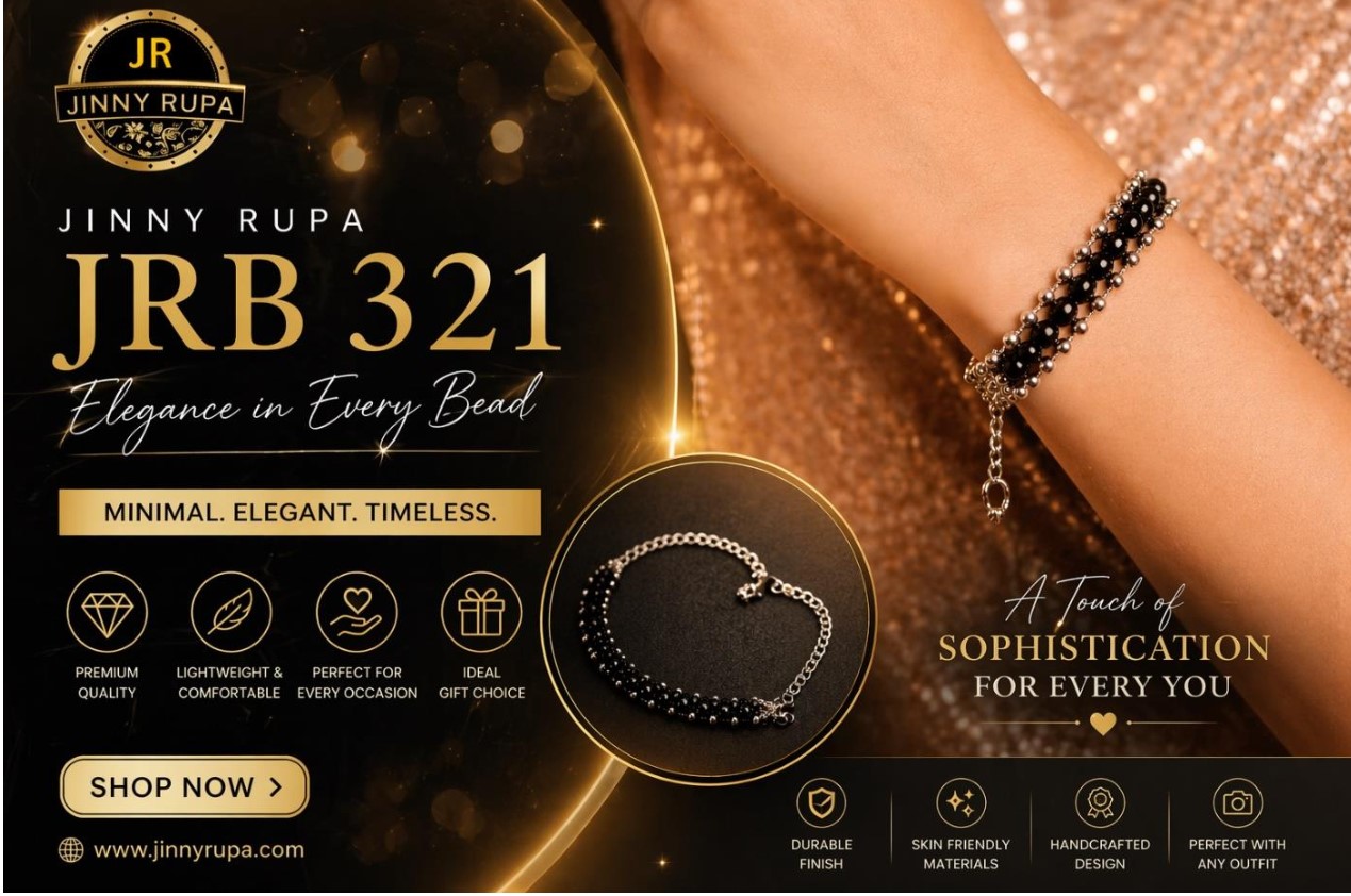 Jinny Rupa Black Beaded Bracelet