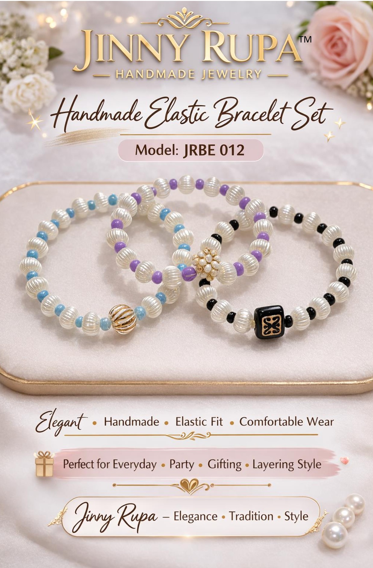 Jinny Rupa Handmade Elastic Bracelet Set