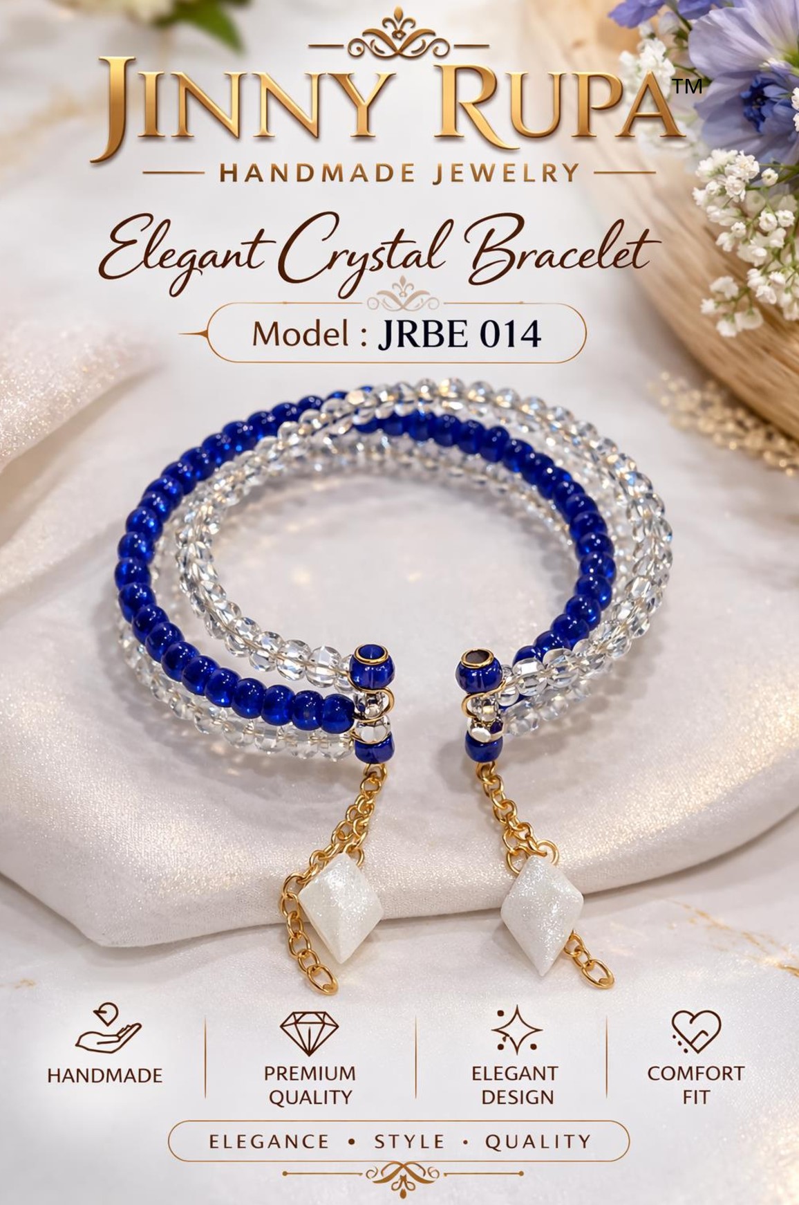 Jinny Rupa Elegant Crystal Bracelet