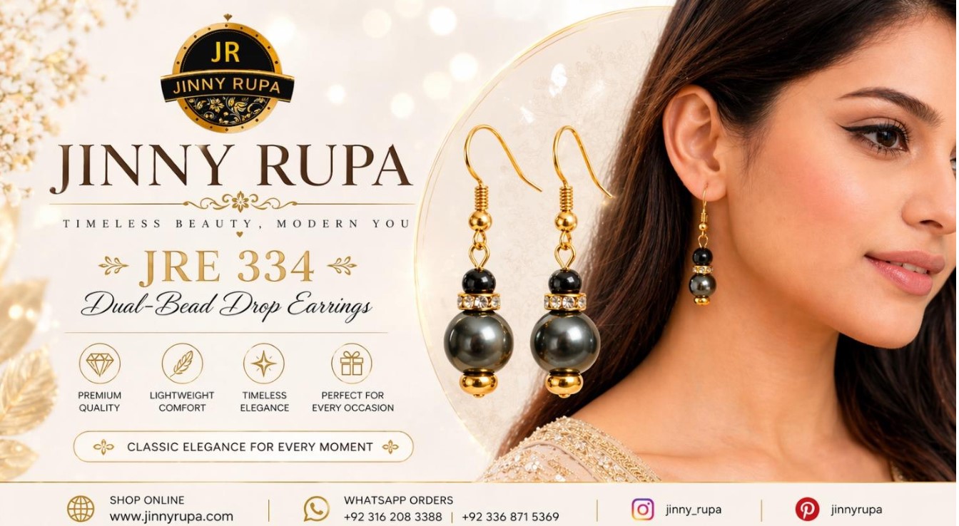 Dual-Bead Drop Earrings JRE 334