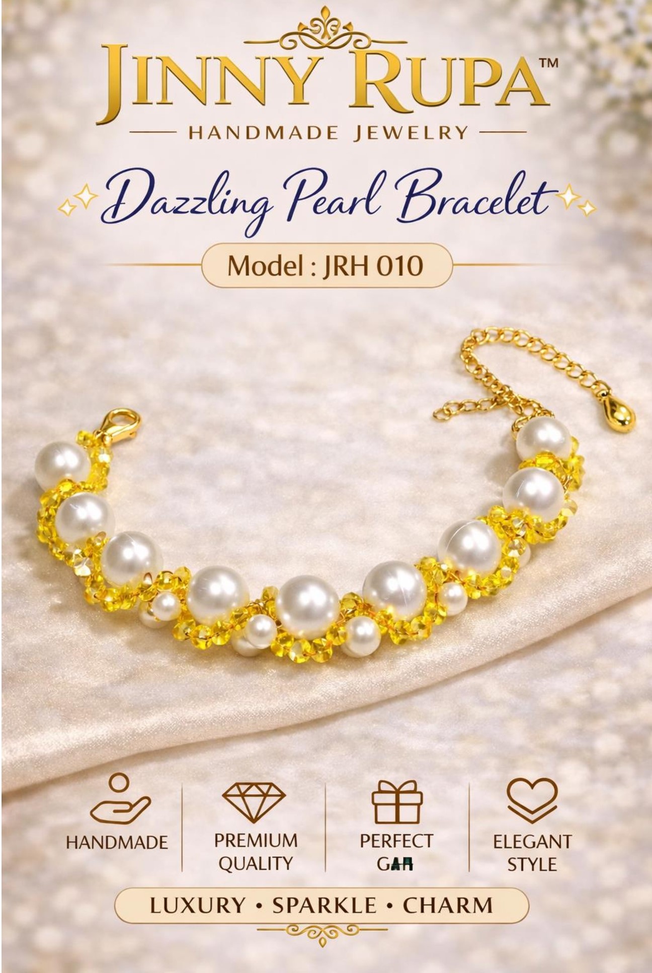Jinny Rupa Dazzling Pearl Bracelet