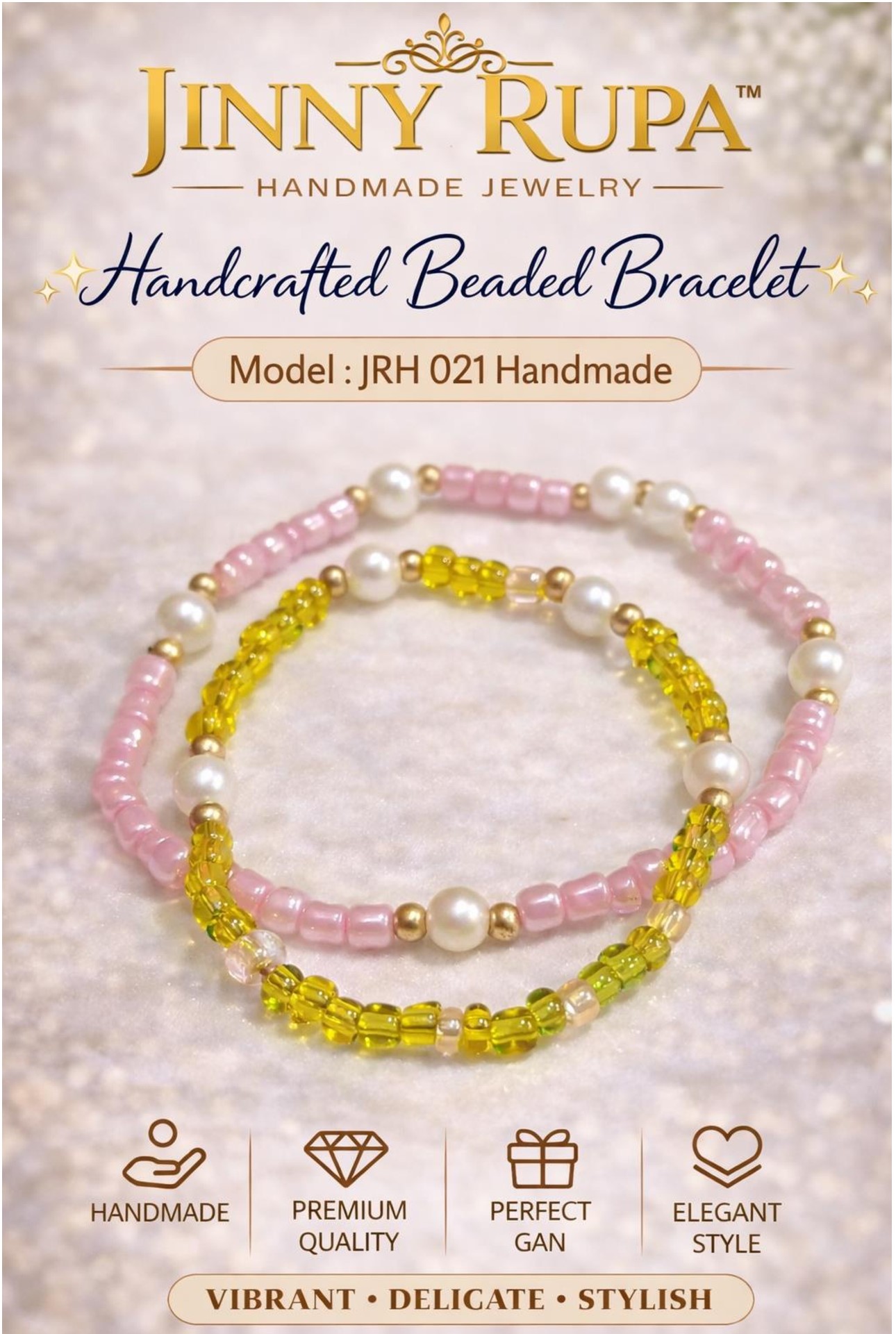 Jinny Rupa Handcrafted Beaded Bracelet JRH 021