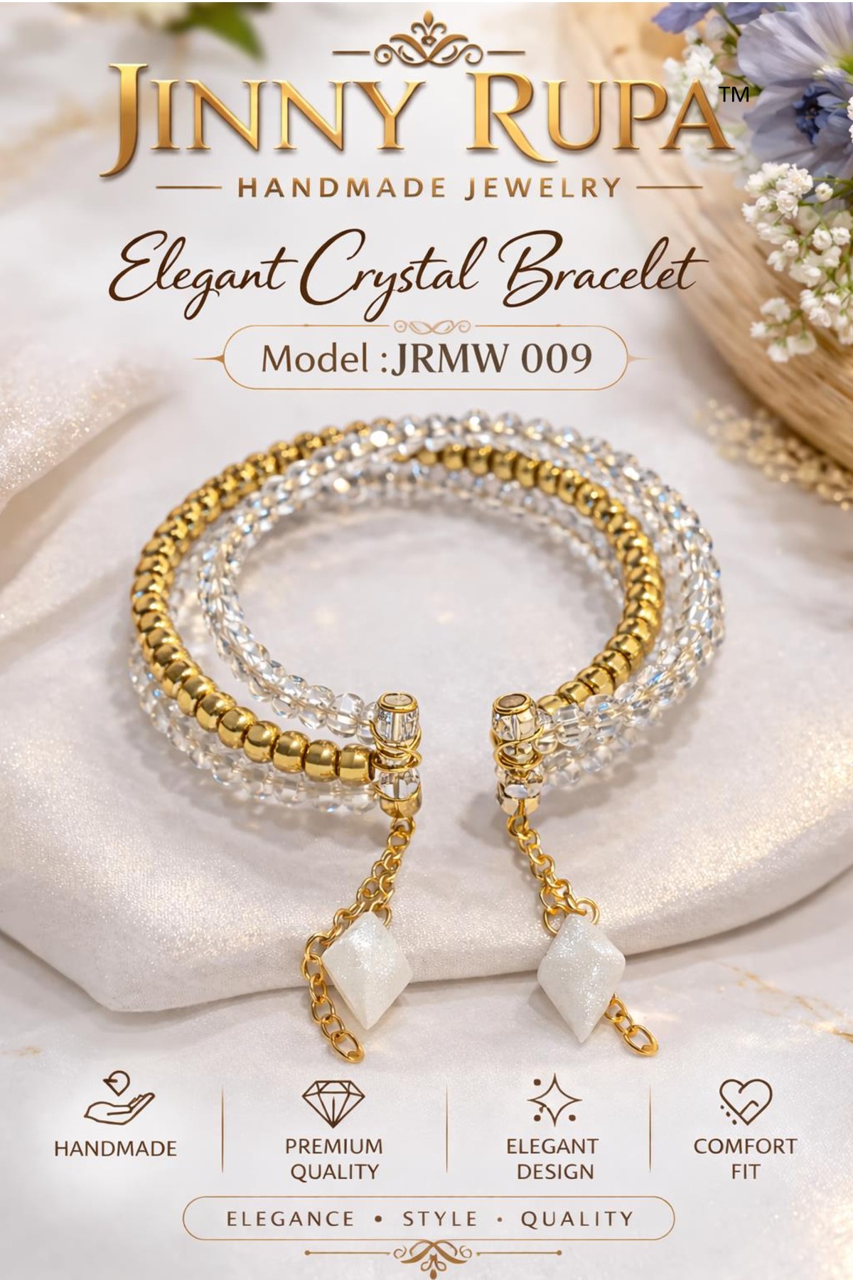 Jinny Rupa Crystal Bracelet JRMW 009