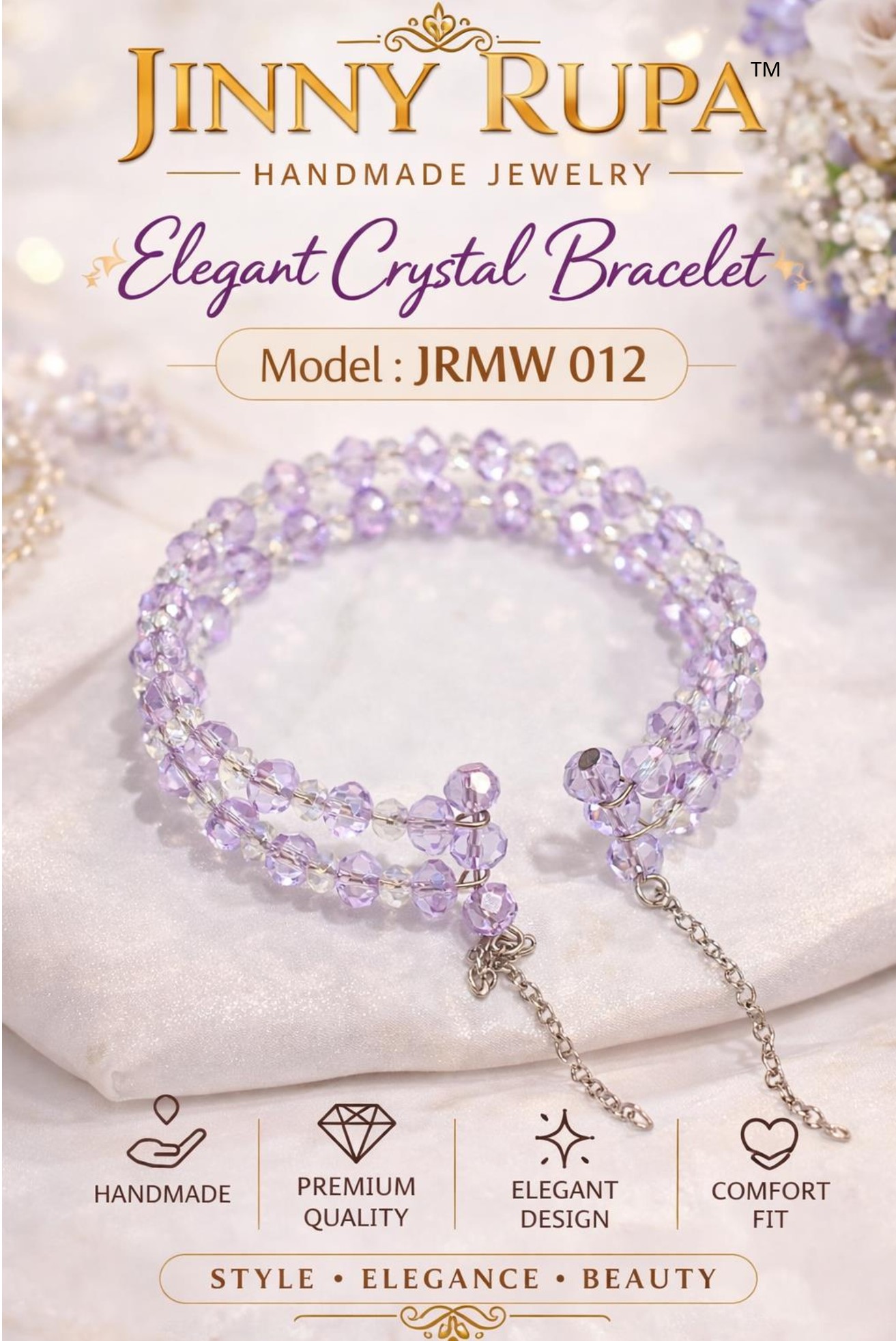 Jinny Rupa JRMW 012 Crystal Bracelet JRMW 012
