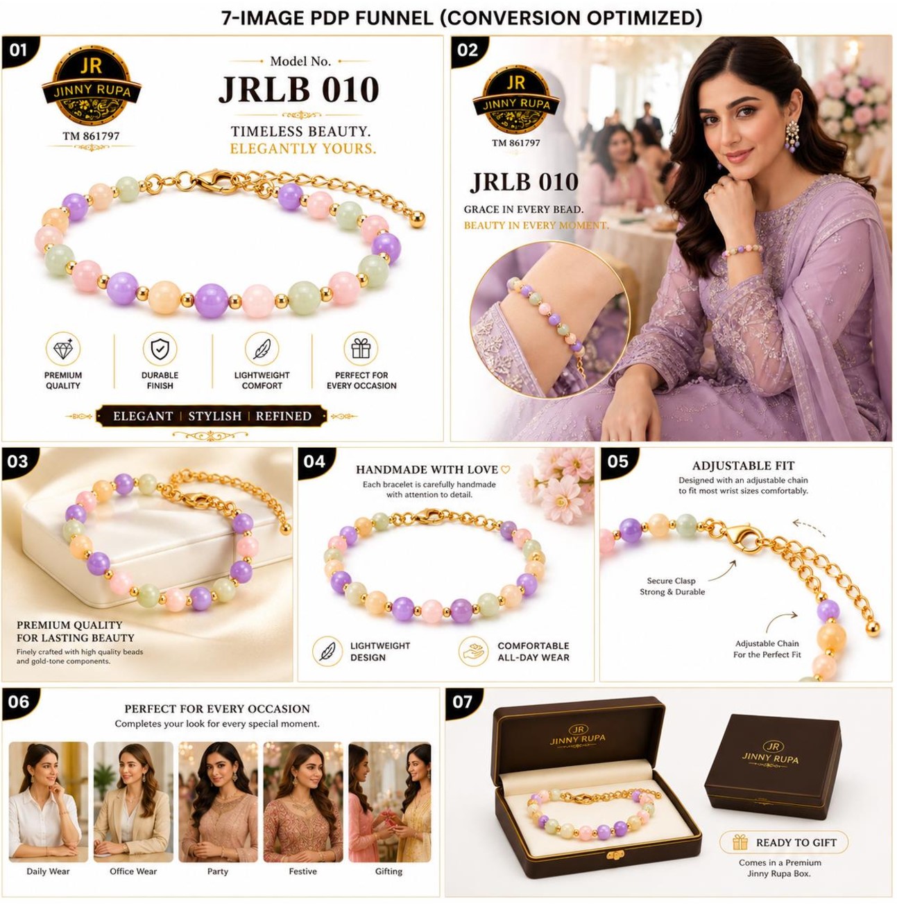 JRLB 010 Handmade Pastel Bead Bracelet