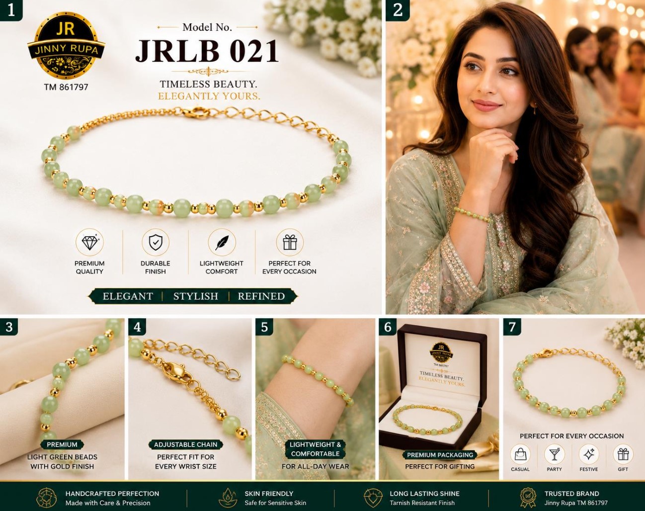 JRLB 021 Handmade Green Bracelet