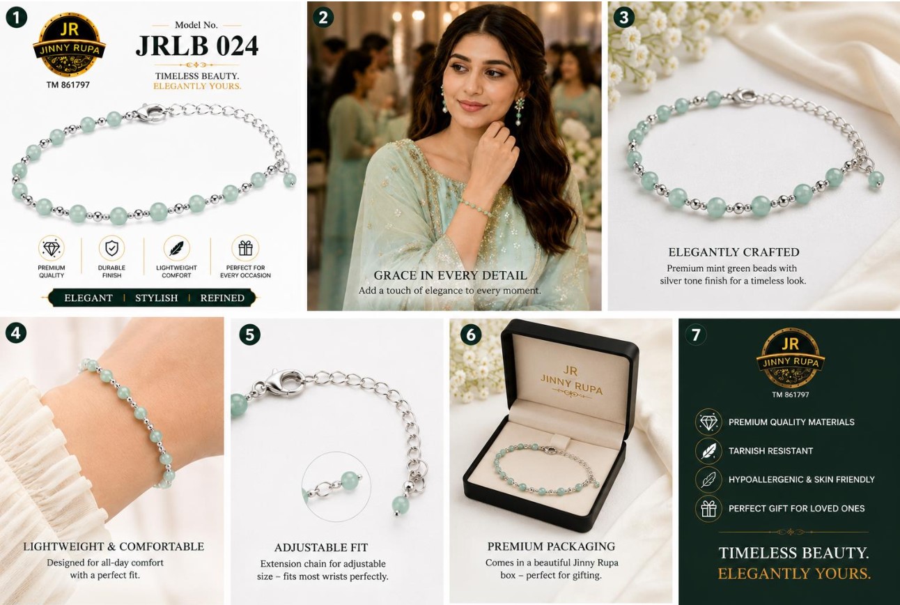 JRLB 024 Handmade Mint Green Bracelet