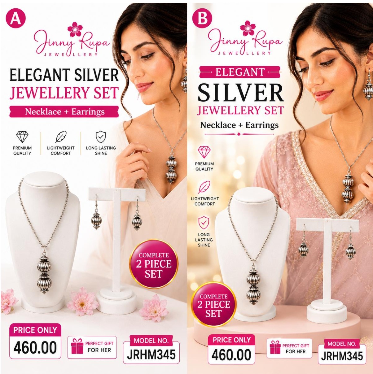 Elegant Silver Jewellery Set
