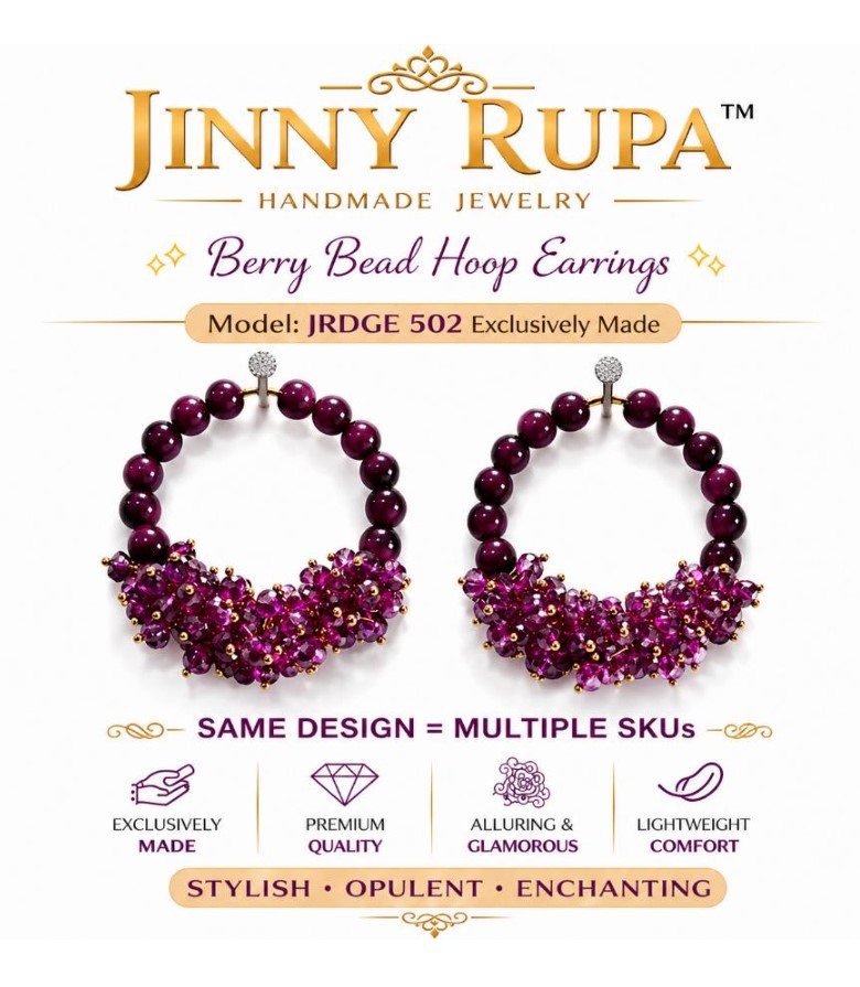 Berry Bead Hoop Earrings