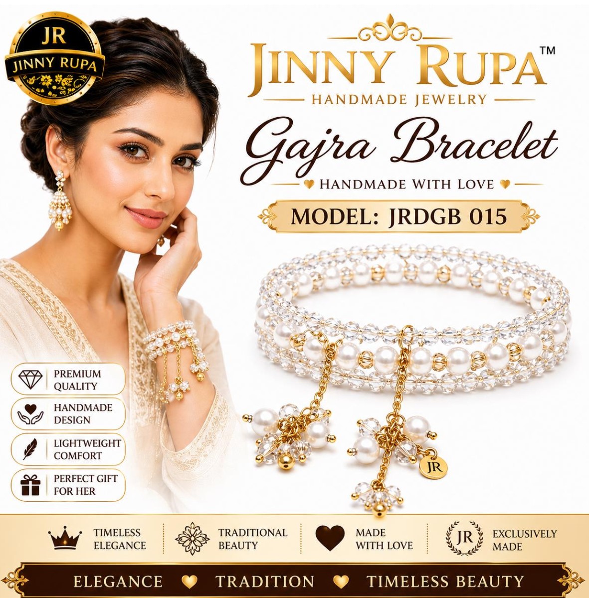 White Gajra Bracelet