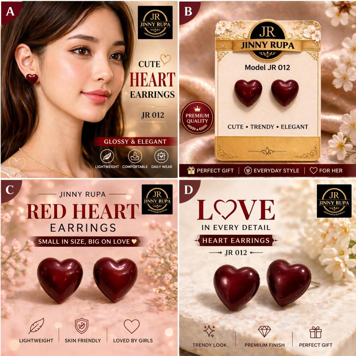 Red Heart Earrings