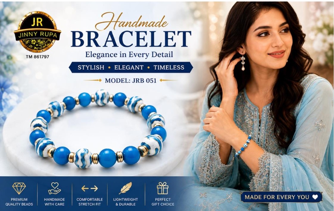 blue beaded bracelet
