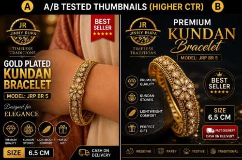 Gold Plated Kundan Bracelet