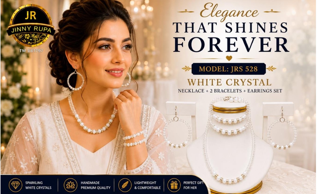 White Crystal Jewelry Set