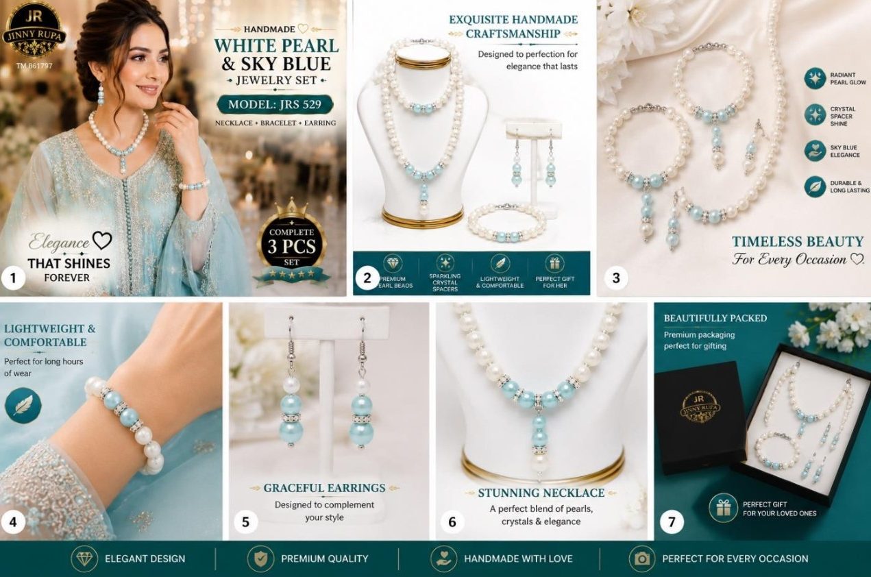 Pearl & Sky Blue Jewelry Set