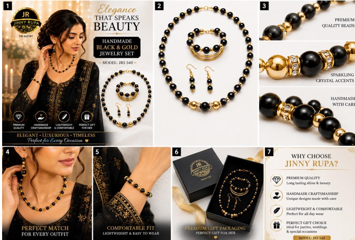 Black & Gold Jewelry Set